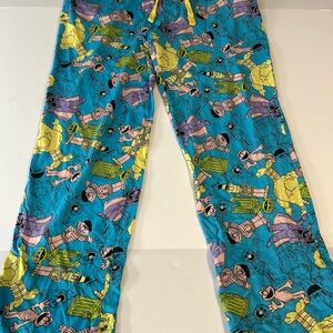 Sesame Street Blue and Yellow Cartoon Pajama Pants